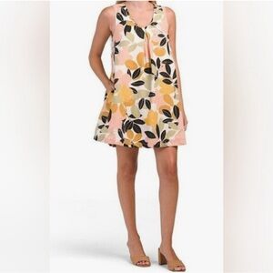 Rachel Zoe Floral Dress 100% Linen Sheath Beach Vacation Resort Tropical size 3X